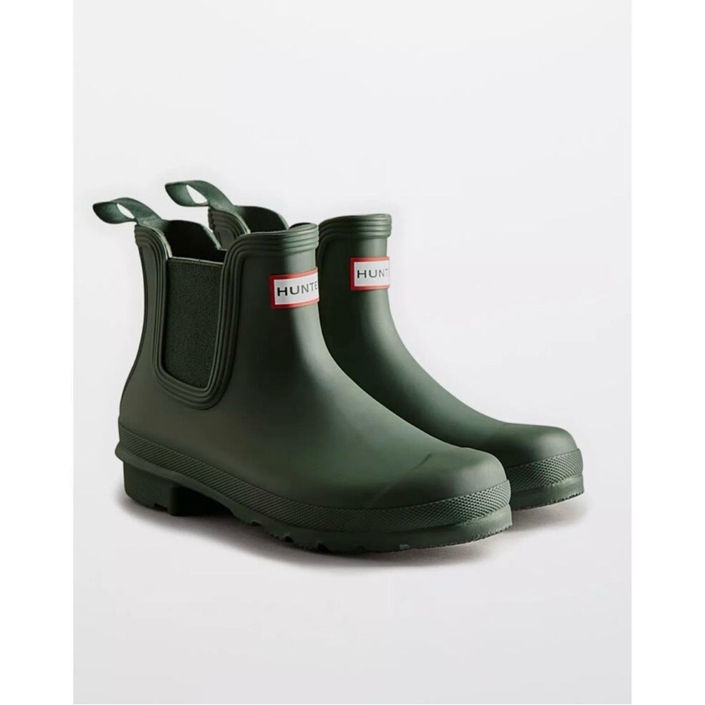 Hunter | Women's Original Chelsea Boots
Green Slip-On Rubber Ankle Boots US 6